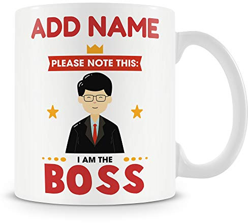 Novelty Gift for Boss - Please Note This: I Am The Boss - Personalised Mug