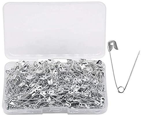 YOFASEN 300 Stück Sicherheitsnadeln - Große und kleine Stecknadeln Nickel Plated Pin - für Kleidung Kunsthandwerk Nähen Schmuckherstellung Home Office Verwenden, Silber, 32mm