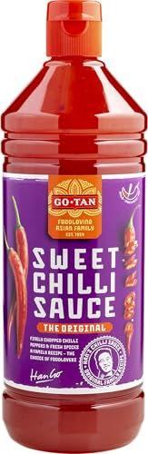 Go-Tan, Salsa de Chile, Salsa a base de Chile y Ajo, Sabor Dulce Especiado, Picante Suave, 270 ml