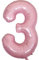 DIWULI Palloncino Compleanno Numero 3 XXL Rosa Decorazione