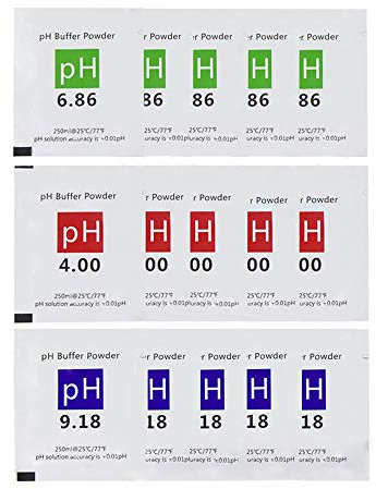 Nynelly 15 Pack pH Meter Buffer Calibration Solution Powder for Precisely Calibrate pH Meter, pH Tester Calibration Powder Packets, pH 4.00/6.86/9.18