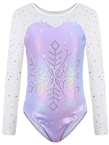 Sinoeem Gymnastikanzug Kinder Mädchen Diamond Splice Tank Trikot Langarm/Ärmellos Turnanzug Ballettröckchen Kleid Trikotanzug Tanz Kleid Gymnastik Dancewear