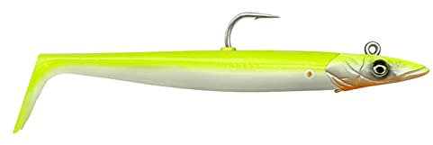 Savage Gear Sandeel V2 - Super realistische Sandaal-Imitation mit lebhafter Kicking Action, Darting Jig Head, ideal für Raubfische im Salzwasser, Hecht, Barsch & Zander Lemon Back 17.5 cm