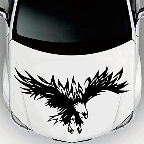 iSpchen Autoaufkleber Adler Flamme Aufkleber Auto Reflektierende Aufkleber Selbstklebende PVC Wasserdichte Motorhaube Aufkleber Auto Karosserie Dekoration Sticker Auto Styling Aufkleber,80cm×50cm