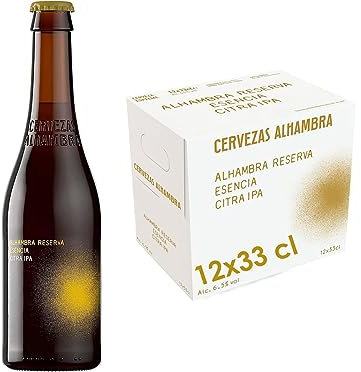Alhambra Reserva Citra IPA, Pack 12 Botellas de 33 cl, Cerveza Alhambra Estilo IPA Americana, 6.5% Volumen Alcohol