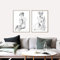 Abstrakte weibliche Kunst Leinwand Malerei Schwarz und Weiß Nackte Skizze Frau Poster Hd Print Schlafzimmer Dekor Wandbild Dekor Ungerahmt-40x50cmx2