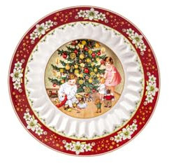 Villeroy & Boch - Toy’s Fantasy, coupe carrée, Père Noël, 23,5 x 23,5 x 3,5cm, Porcelain Premium, multicolore