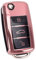 Autoschlüssel Hülle für VW Golf Skoda Seat Schlüsselhülle Cover 3-Tasten TPU Auto Schlüssel Cover (Rosa)