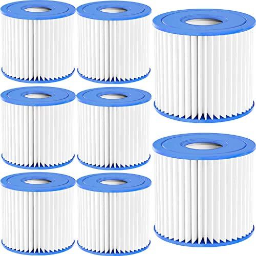 Varycony Cartucho de filtro de piscina tipo D compatible con Summer Waves 350, 400, 600 filtro de piscina tipo D, Intex, rx600, Summer Waves P57100102, P57000104, reemplazo de tamaño D (paquete de 8)