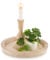Hanobe Plateau de Service Bois: Rond Bois Naturel Inachevés Decoratif Bougies Plateaux Rustique Décoratives Plat de Table Vintage Petit Plateau pour Décoration DIY de Cuisine
