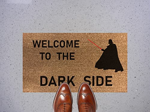 Artisan Kiss Welcome To The Dark Side Door Floor Mat Various Sizes Pvc Backing Gifts Presents Wedding Home (90 x 60 cm)