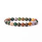 V Vascavi Armband Edelstein, Naturstein als Chakrastein, Heilstein, Ø 8 mm Perlen, MADE IN GERMANY Perlenarmband ca. 20 cm lang, elastisch, Indischer Achat Stein