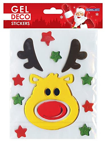 Global Gift Gel-Sticker für Fenster - Rentierkopf