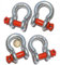PinPro Shackle, High-Strength Steel, Curved, WLL 2.0t, Red Bolts (Pack of 2)