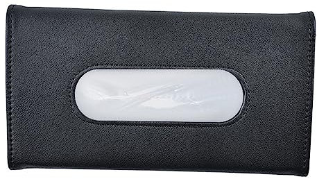 Car Tissue Holder,Pu Leather Car Tissue Box Black Car Tissue Face Mask Box Car Napkin Box Holder for Sun Visor Seat Door