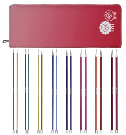 KnitPro Einspitz-Stricknadel-Set – Zing (40 cm) – 2,50–6,00 mm, Bunt