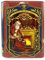 stylebox Blechdose in Form eines Weihnachsts-Buches Kleine Buchdose St. Nick rot/blau Keksdose Deko-Box Retro-Dose Aufbewahrung, ca. 15 x 6/8.5 x 17.5 cm, Volumen: 1,5 l