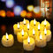 Yakpo Lot de 12 bougies chauffe-plat à LED à piles, sans flamme, bougies votives à DEL vacillantes, bougies chauffe-plat électriques d'extérieur en vrac pour Noël, Halloween, décorations en forme de
