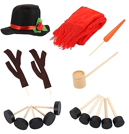ibasenice 1 Satz/16-Teiliges Schneemann-Anziehset Für Kinder Zylinder Lipgloss-Set Mini-Zylinder Weihnachts-Schneemann Diy-Bastelset Weihnachts-Schneemann-Dekorationsset, 16811PM29LB5391EQ
