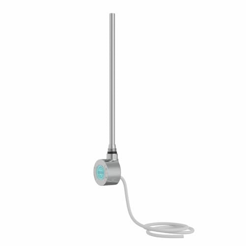 NRG 500W Thermostatic Smart Dual Fuel Towel Rail Radiator Electric Heating Element LCD Display Chrome