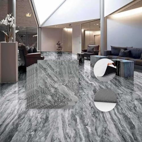 6 Pezzi Pavimenti PVC Adesivo, Effetto Marmo, Dimensione 40X40cm, Piastrelle Adesive Marmo, Totale 0.96mq (Marmo 03)