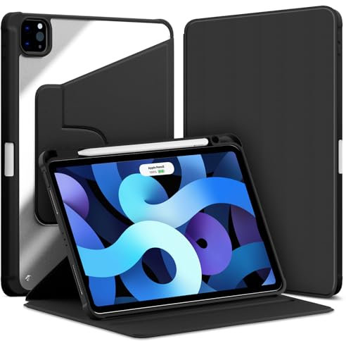 VAGHVEO Coque Rotatif pour iPad Air 11 Pouces M3/M2 (2025/2024), iPad Air 10,9 2022/2020 (5ème/4ème), iPad Pro 11 2022/2021/2020/2018, Étui Housse Cover Transparent Rotative à 360 Degrés, Noir