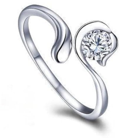 SJDOFU Damenring 925 Sterling Silber 5A Weißer Stein 12 Sternzeichen Aszendent Verstellbarer Ring Geburtstagsgeschenk (Jungfrau)