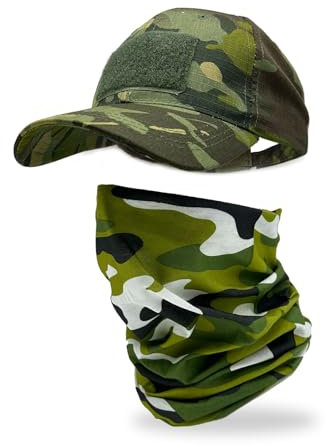 XNIVUIS 2 Stück Camo Hüte für Männer mit Kühlung Halsgamasche, Taktisch Baseballmütze, Camouflage Cap, Sonnenschutz Halbgesichtsmaske Tactical Camo für Fishing Camping Outdoor Sport