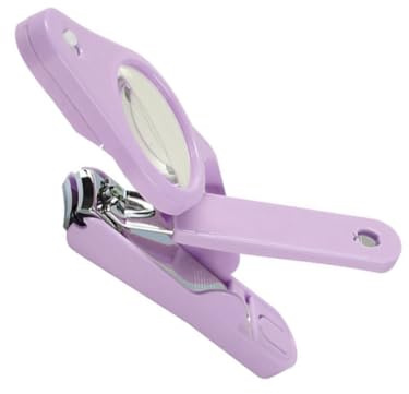 POPETPOP Led Light Magnifying Glass Nail Clippers Large Stainless Steel Fingernail and Toenail Cutter for Men Women Children Purple Handle