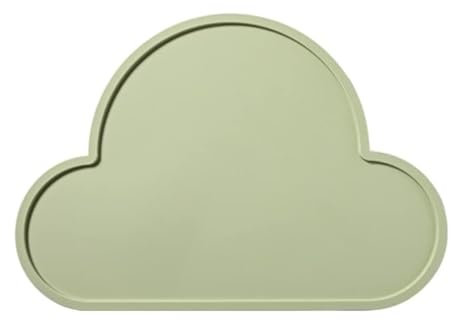 Wolke Tischset Silikon Platzset Baby Kinder Wasserdicht rutschfest Abwaschbar Babyplatte Platzmatte Platzdecken (Grün)
