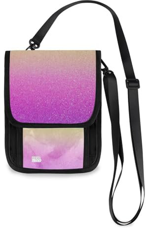 Kcldeci Reisebrieftaschen, Geldbörsen, Handytaschen, Crossbody-Taschen, Regenbogen-Glitzer, Galaxie, Reisepass-Halter für Damen und Herren, mehrfarbig, Einheitsgröße, Casual