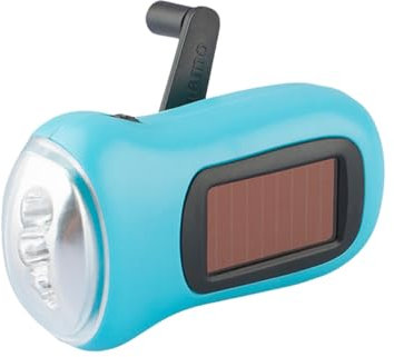 Hoement Linterna LED Recargable Solar Linterna de Emergencia Portátil Luz para Camping y Diseño Antipérdida Función de Carga Solar
