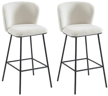 Vente-unique - Barhocker 2er-Set Senorase - Polyester - weiß