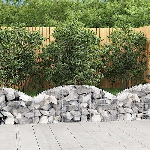 DYRJDJWIDHW Jardiniere Bois,bac,Gros Pot de Fleur Exterieur XXL,Panier de gabions arqué 150x30x4060 cm Fer galvaniséConvient pour Les patios, Les balcons et Les Jardins