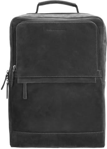 Hide & Stitches Leder Rucksack 15,6 Zoll Laptopfach | Großer Stauraum | Verstellbare Schultergurte für Büro & Reisen | Klassische Vintage Schul- & Arbeitsrucksack für Männer & Frauen