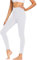 FOTOCITI Leggings Damen High Waist Elastische Sportleggins Fitnesshose Blickdicht Schwarze Laufhose Sporthose für Gym Yoga (Weiß,L-XL)