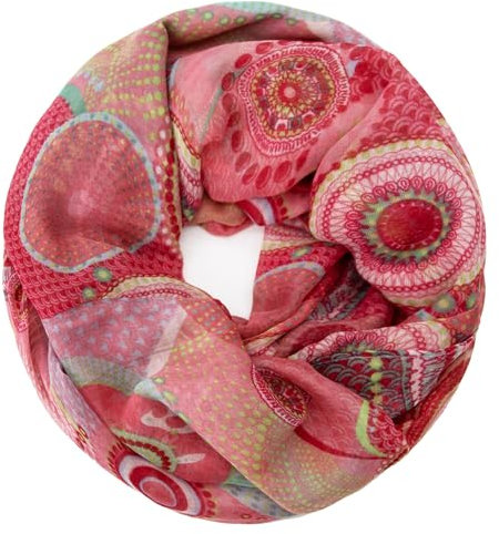 Gloop Damen Schal Loop Schal Feinstrick Loop mit Ethno Punkte Muster