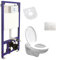 Belvit Komplettset Wand Hänge WC Spülrandlos + Deckel + Vorwandelement + Schallschutz + Betätigungsplatte