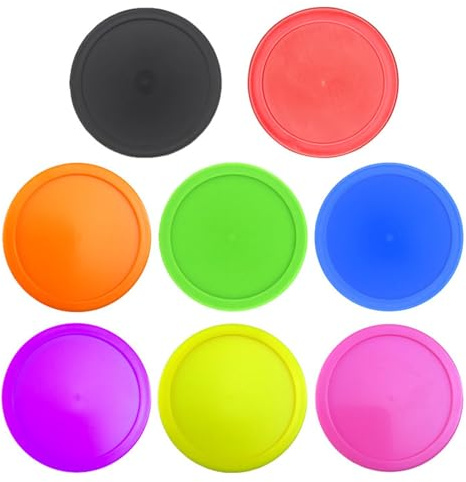 Air Hockey Pucks - 8 Pacchetti Piccoli Dischi Rotondi | Pruzzi Di Hockey Multicolore Luminosi Per Tavolo Da Hockey Ad Aria, Dischi Di Sostituzione Di Glide Liscio Per Bambini E Adulti, Accessori Per S