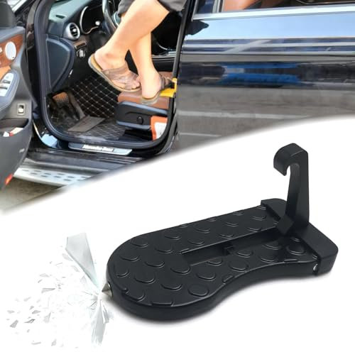 HLTTXS Auto Pedal Türstufe für FIAT Ducato, Klappleiter Fußrasten Fahrzeug Haken Pedal Einfacher Zugang Zum Auto Dach Auto Zubehör,A/Black