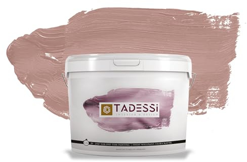 TADESSI Color Vista Wandfarbe Braun - Rosébraun - Matte Dispersionsfarbe - Hochwertige Innenfarbe für Wand und Decke - 5 Liter
