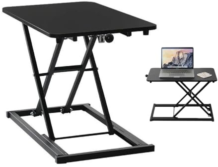 RATSTONE Schreibtischaufsatz Höhenverstellbar,Ergonomisch Höhenverstellbar, Geeignet Für Computermonitore Und Laptops | Plattformgröße 60 x 34 cm, Tragkraft 15 kg