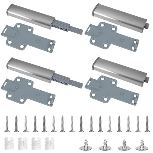 4 Stück Drucktüröffner Push to Open Türöffner für Schublade & Schranktüren | Schranktür Dämpfer Magnetische Türschnäpper Push, Drucköffner Schranktür Magnetschnäpper Drucktüröffner Druckschnapper