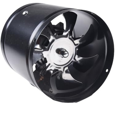 TDCuizent Powerful Quiet Exhaust Fan with Pipe Vent, High Airflow and Low Noise Copper Motor, Seven Thickened Blades for Strong Ventilation, Metal Shell for Kitchen, Bathroom, Office(6“ Black)