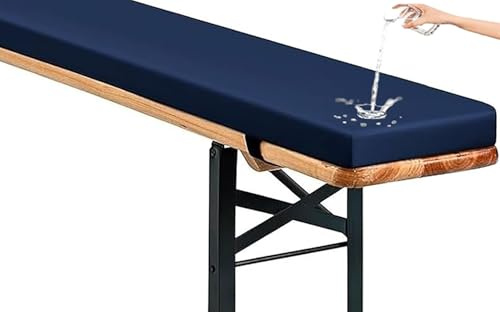 SWJ-swjssb Bankauflage wasserdichte,Dick 5cm Sitzkissen Outdoor & Indoor Bankpolster Bank Bankkissen Sitzauflage Sitzbank Auflage Fur Banke Kissen Kissenauflage waschbar(Marineblau,220x35 cm)