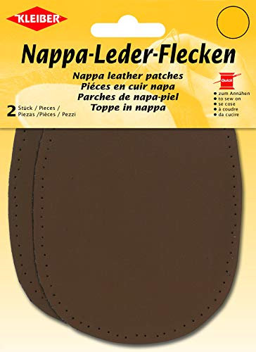 Kleiber + Co.GmbH Nappa-Leder-Flecken, Dunkelbraun, 12,5 x 10 cm, 2