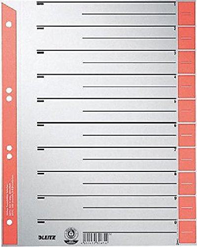 LEITZ Trennblätter 1652/1652-00-25, rot, A4, 240mm, 300mm, Inh. 100