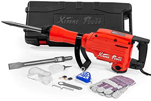 XtremepowerUS 2200Watt Heavy Duty Electric Demolition Jack Hammer Concrete Breaker W/Case Gloves