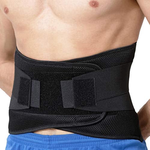 NEOtech Care - Rückenbandage für die Lendenwirbelsäule - verstellbare Kompression - atmungsaktiv - für Haltung, Gewichtheben (Schwarz, L)