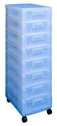 Really Useful Stauraum – 8 x 7L, transparent Tower transparenten Schubladen